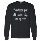 Mens Zip Code Shirt - Long Sleeve