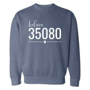 Comfort Colors Helena Zip Code 35080 With Line Underneath - Sweatshirt