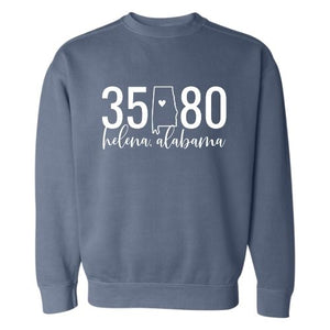 Comfort Colors Helena Zip Code 35080 With State Outline As Zero - Sweatshirt