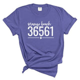 Comfort Colors Orange Beach Zip Code 36561 With Line Underneath - Short Sleeve Shirt