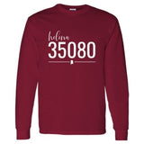 Gildan Helena Zip Code 35080 With Line Underneath - Long Sleeve Shirt