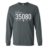 Gildan Helena Zip Code 35080 With Line Underneath - Long Sleeve Shirt
