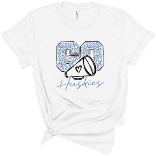 Go Huskies Leopard Cheer - Short Sleeve Shirt
