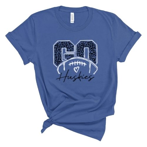 Go Huskies Leopard Football - Short Sleeve Shirt
