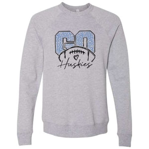 Go Huskies Leopard Football - Sweatshirt