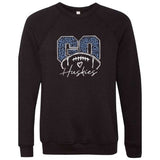 Go Huskies Leopard Football - Sweatshirt