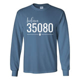 Gildan Helena Zip Code 35080 With Line Underneath - Long Sleeve Shirt