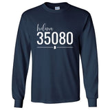 Gildan Helena Zip Code 35080 With Line Underneath - Long Sleeve Shirt