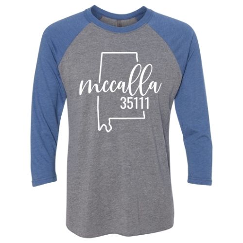 McCalla Zip Code 35111 With Big State Outline - Raglan