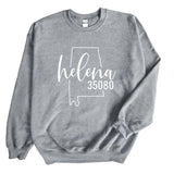 Gildan Helena Zip Code 35080 With Big State Outline - Sweatshirt